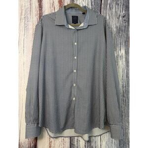 Society of Threads Men’s Blue & White Long Sleeve Button Down Slim Fit XL